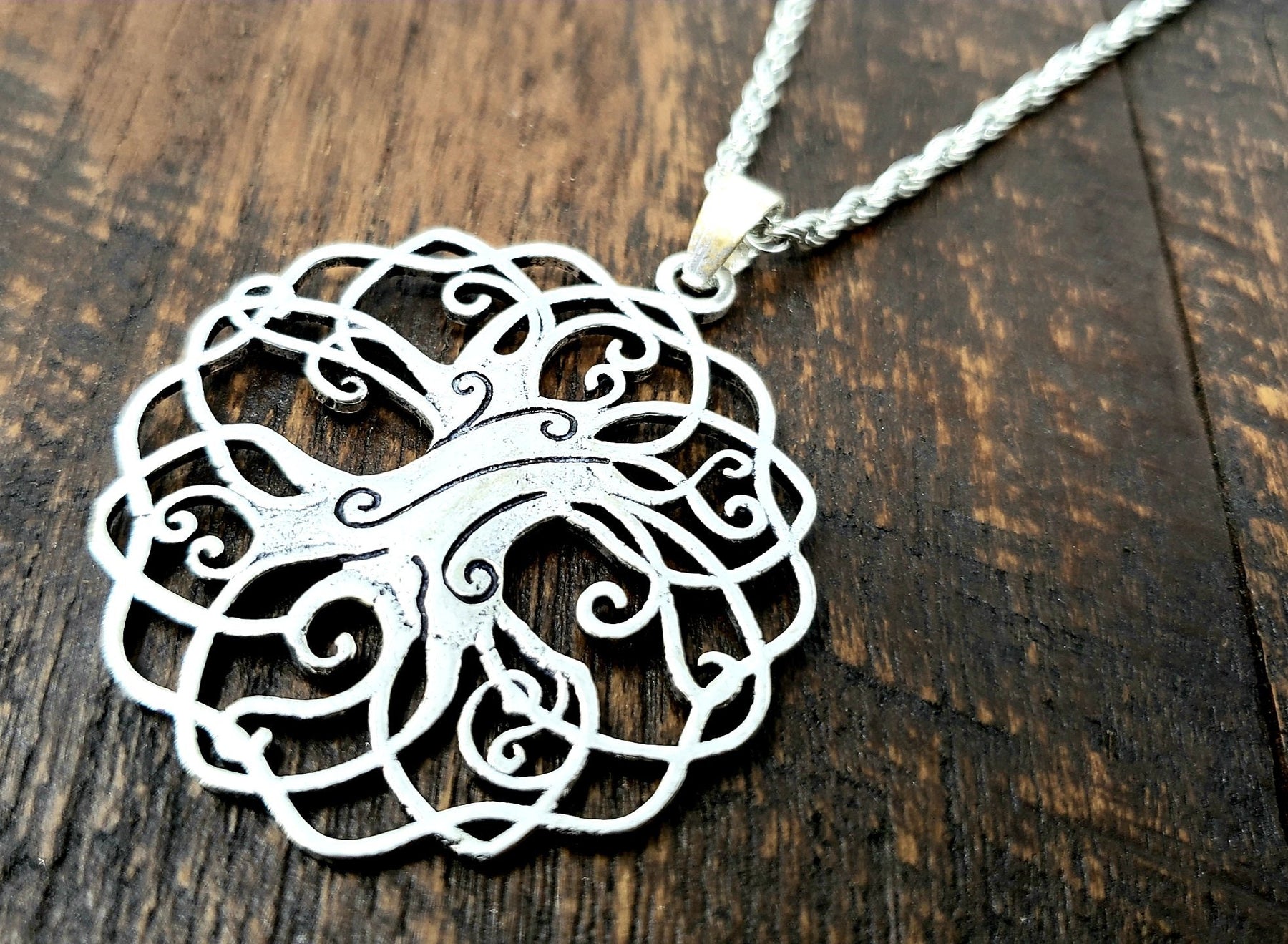 TREE of LIFE Necklace | Sacred Geometry Tree of Life Silver Pendant |  Geometric Tree Necklace | Sacred Geometry Jewelry | Mayan Rose